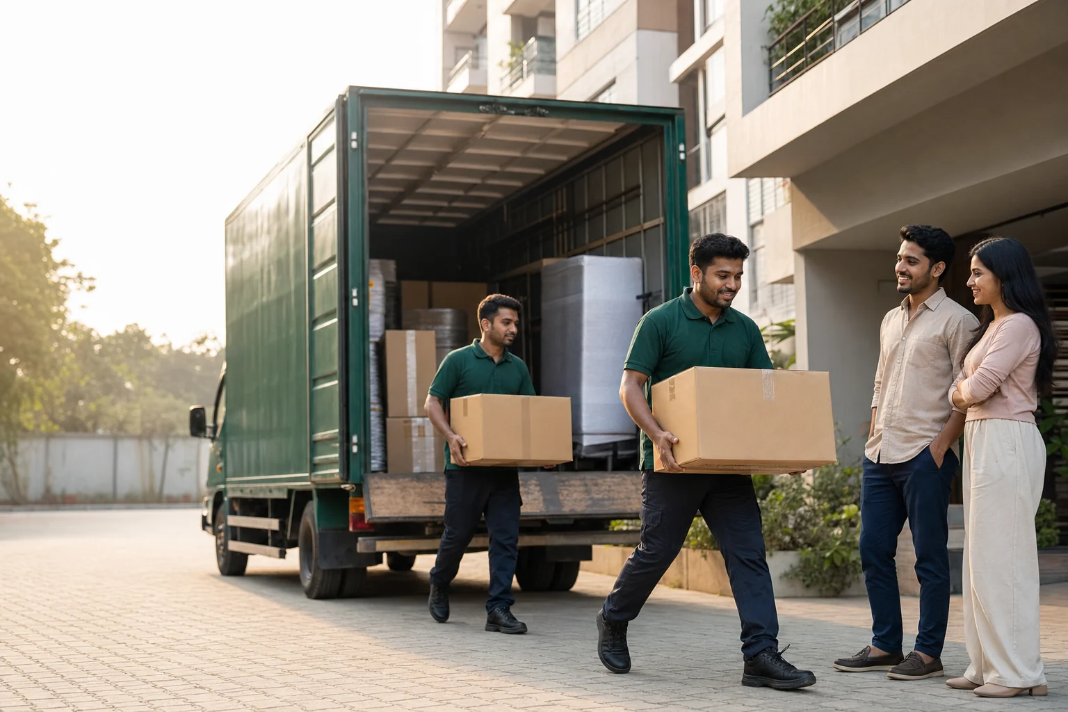 Fast Move-এর পেশাদার মুভিং টিম বাসার মালামাল নিরাপদে পরিবহন করছে